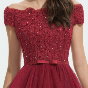 Alternative view of Strapless Off-Shoulder Lace and Sequin Tulle A-Line Dress