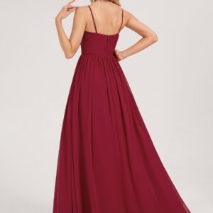 Alternative view of Spaghetti Strap V Neck Ruched Chiffon A Line Floor Length Dress