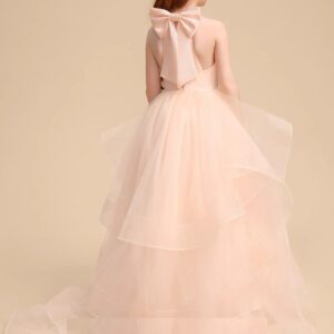 Alternative view of Ball Gown Tulle Floor Length Dress with Detachable Train and Bow