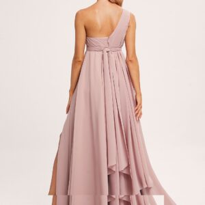 Alternative view of Maternity One Shoulder Chiffon A Line Floor Length Dress with Ruffle
